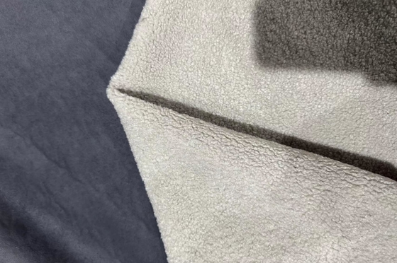 Tessuto composito della lana dell'agnello della pelle scamosciata blu scuro di 155CM
