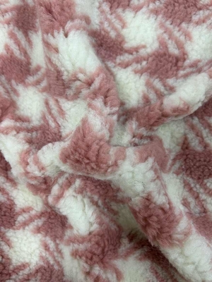 Jacquard 100% poliestere tessuto Sherpa Fux 150cm regolabile 400GSM