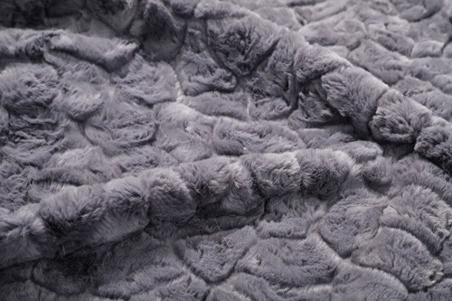 Poliestere 150cm del tessuto del modello di Grey Solid Faux Fur Rabbit