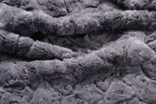 Poliestere 150cm del tessuto del modello di Grey Solid Faux Fur Rabbit