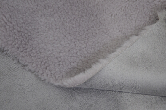 610 g/mq 100p Solid Sherpa Fur Tessuto in pile accoppiato in camoscio solido