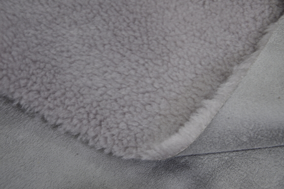 610 g/mq 100p Solid Sherpa Fur Tessuto in pile accoppiato in camoscio solido