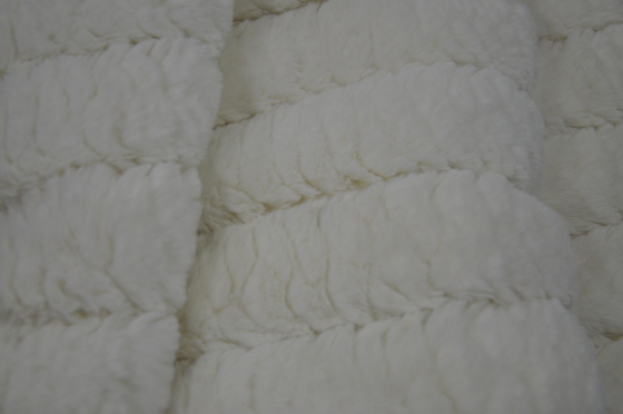 Poliestere 100% del tessuto della pelliccia del coniglio del Faux 150cm CW o regolabile