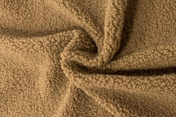 Poliestere solido del tessuto di Sherpa del Faux, pelle scamosciata Sherpa 400gsm del Faux di 150cm