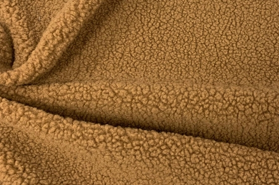 Poliestere solido del tessuto di Sherpa del Faux, pelle scamosciata Sherpa 400gsm del Faux di 150cm