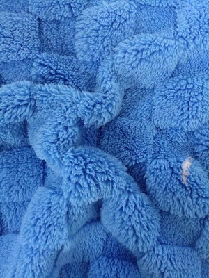 150 cm-170 cm Velletto di cotone a quadri blu intenso a doppio lato ricoperto di jacquard riciclato