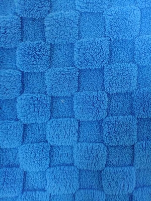 150 cm-170 cm Velletto di cotone a quadri blu intenso a doppio lato ricoperto di jacquard riciclato